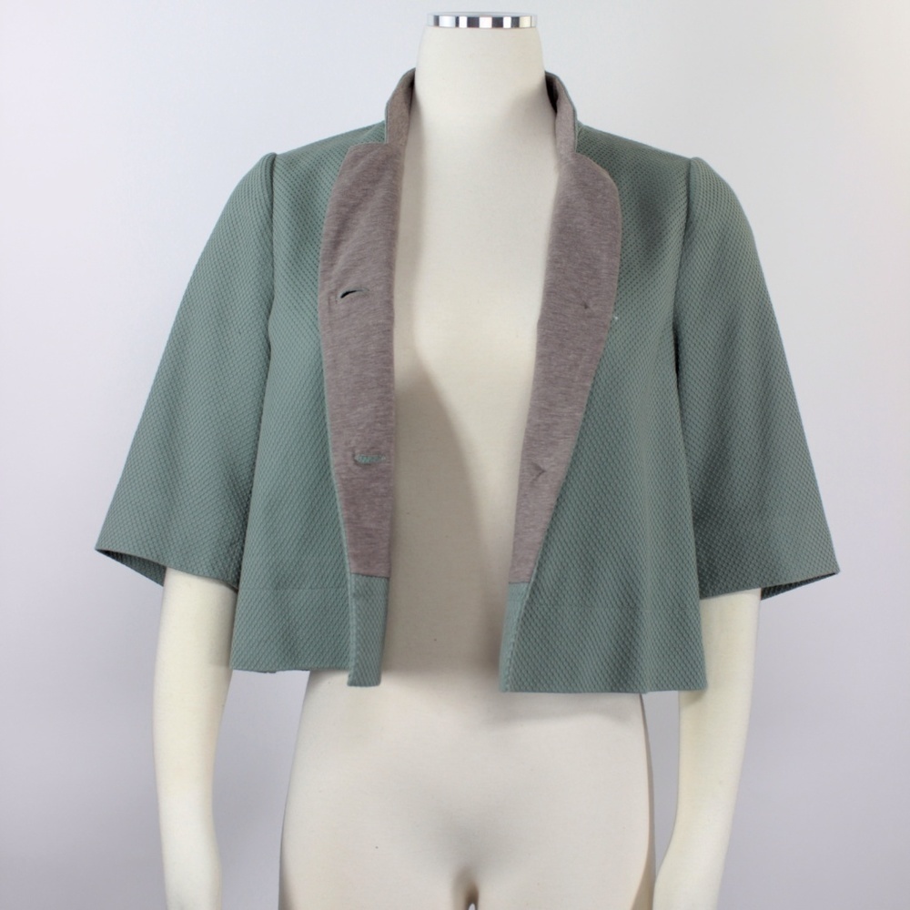 Fabiana Filippi 3/4 Sleeves Crop Swing Blazer 1034